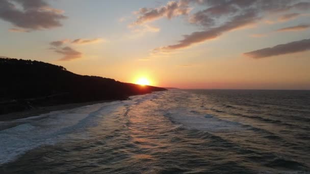 Coucher De Soleil Mer Vue Aérienne — Video