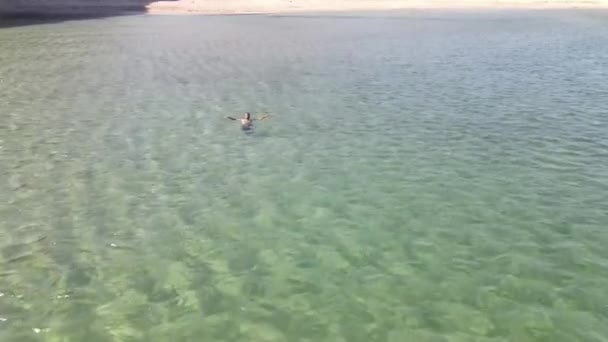 Плавання порожній пляж після ковадла19 — стокове відео