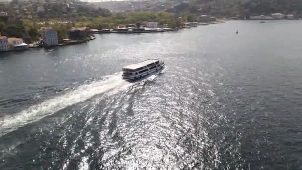 Drone Shot Θάλασσα Κωνσταντινούπολη Βόσπορος — Αρχείο Βίντεο