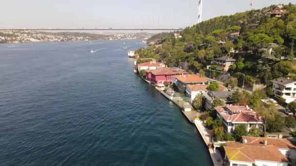 Aerial Drone City Istanbul Bosphorus — Stock Video