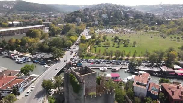 Anadolu Hisari also known as Anatolian Fortress Castle from Istanbul Bosphorus — Stock Video