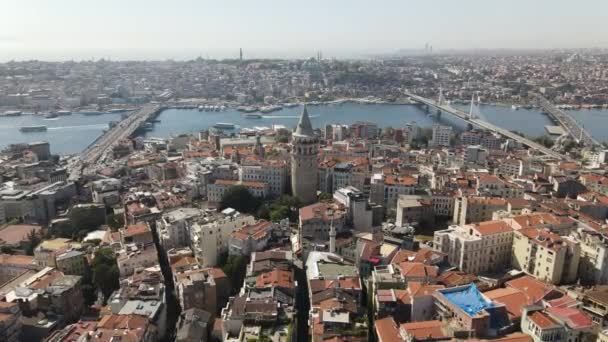 Hava Aracı Galata Kulesi İstanbul — Stok video