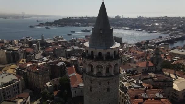 Wieża Galata Istanbul Drone — Wideo stockowe