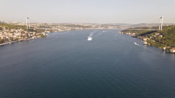 Vista aérea do drone Istambul Bosphorus — Vídeo de Stock