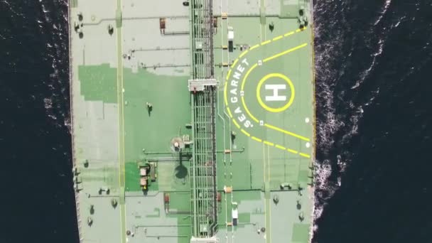 Sea Transportation Ship Aerial Drone — Stock Video