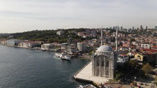 Estambul Paisaje Mezquita de Ortakoy — Vídeos de Stock