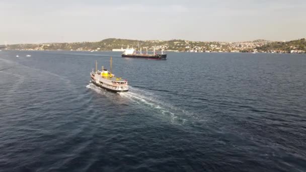 Transport morski statek Drone View — Wideo stockowe