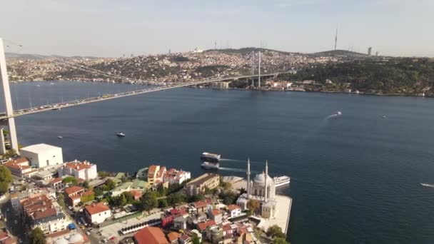 Ortakoy Mezquita Estambul Puente del Bósforo — Vídeos de Stock