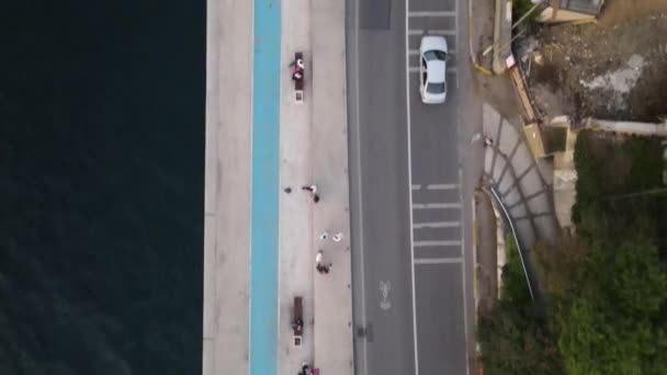 Sétáló emberek partvonala — Stock videók