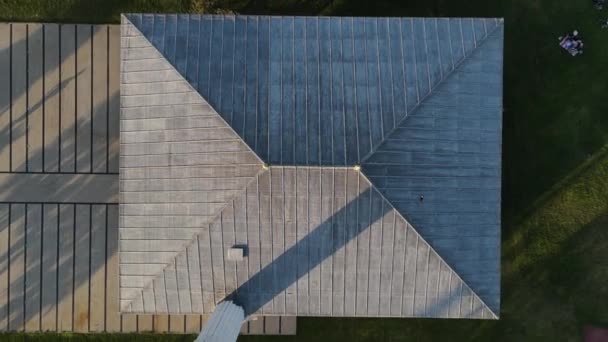 Letecký pohled mešita v zahradním parku — Stock video