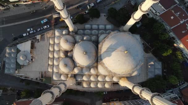 Aerial view islamic mosque dome — Stock Video