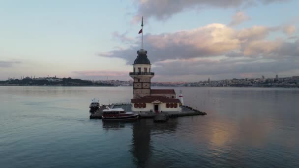 Panenské věže istanbul letecký pohled — Stock video