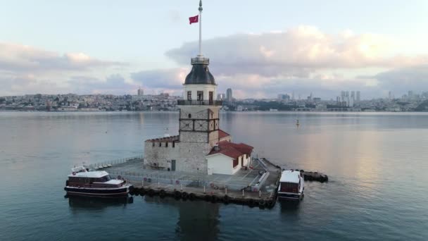 Jungfrauen Turm istanbul Luftaufnahme — Stockvideo