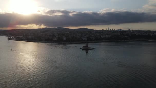 Jungfrauen Turm istanbul Luftaufnahme — Stockvideo