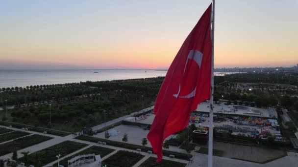 Turcja Turecki symbol flaga drona — Wideo stockowe