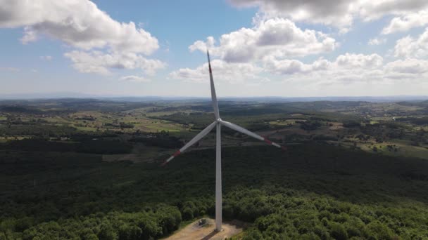 Aerial Drone Wind Turbine Ecological Zöld Energia — Stock videók