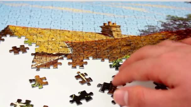Puzzle gry edukacji przedszkolnej — Wideo stockowe