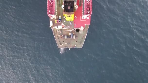 Ship Aerial Top View — Stok Video