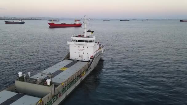 Drone Shoting Ship — Vídeo de stock