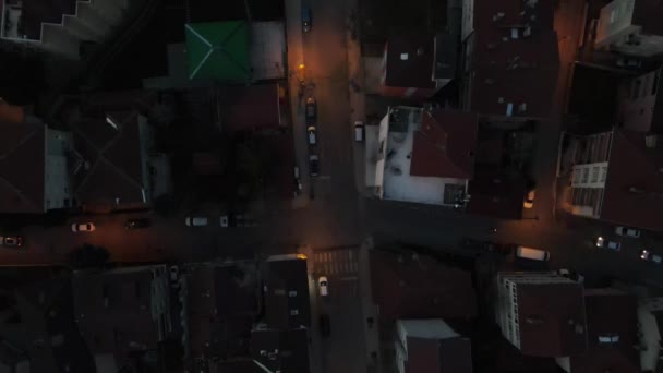 Légi drón éjszakai forgalom felülnézet — Stock videók