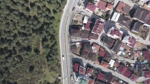 Stadt mit Drohnen aus der Luft — Stockvideo