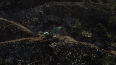 Ormanda kazı makineleri çalışıyor.
