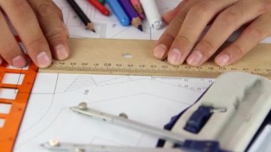 Mimar öğrenci çizim projesi binası