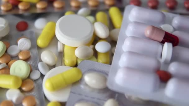 Píldora medicina medicina industria spin — Vídeo de stock