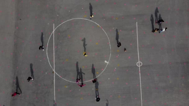 Drone image playing ball — Stock Video