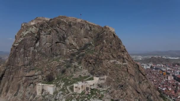 Κάστρο ερείπια εναέρια άποψη — Αρχείο Βίντεο