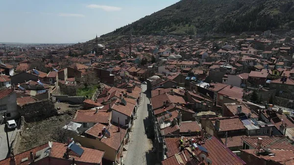 Arquitetura de padrão de cidade de drone aéreo superior — Fotografia de Stock