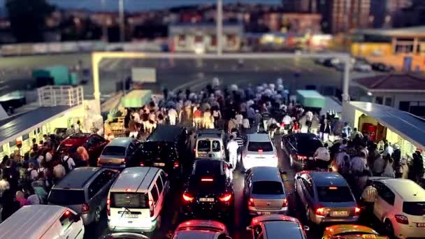 Timelapse ferryboat passeio carros e passageiros — Vídeo de Stock