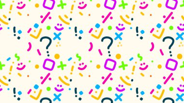 Şekilli soyut beyaz arkaplan. Mor yeşil turuncu mavi lacivert şekiller.