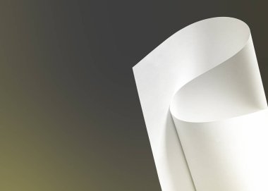 Koyu arkaplanda katlanmış bir kağıt parçası.