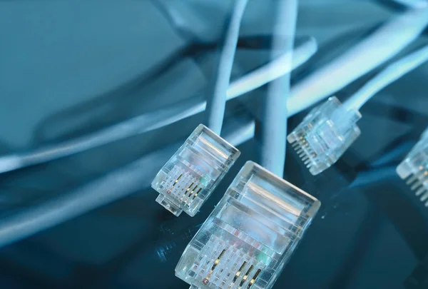 Ethernet plug connecting to internet — Stock Photo, Image