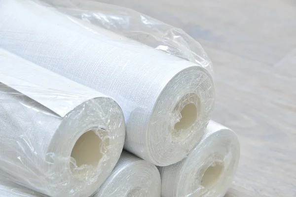 Gray wallpaper rolls — Stock Photo, Image