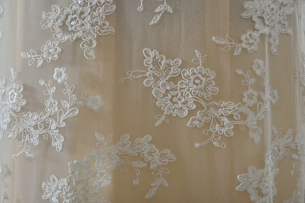 Бежевий весільний тканинний фон — стокове фото