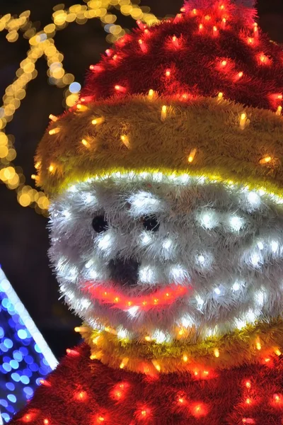 Glowing Neon snowman — Stock Photo, Image