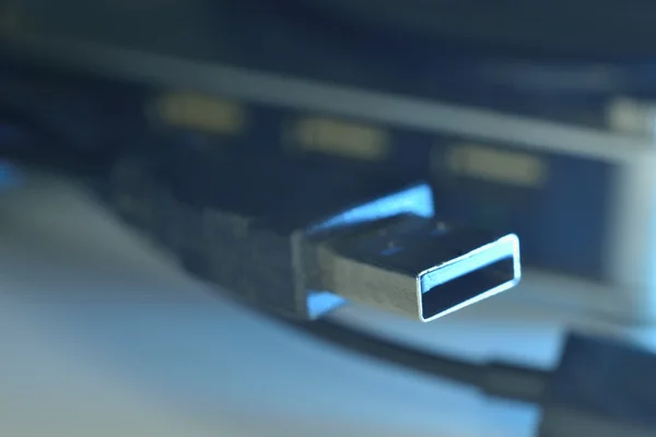 Βύσματα μπλε usb 3.0 καλώδιο — Φωτογραφία Αρχείου