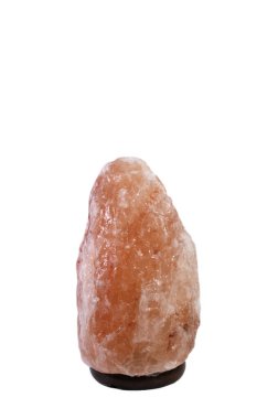 Himalaya Tuz Lambası dikey arkaplanda beyaz arkaplan.