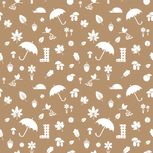 Silhouettes automne motif beige — Image vectorielle