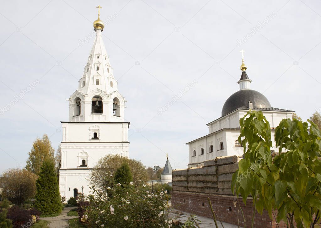 Belfry in Luzhetsky Ferapontov monastery, Mozhaysk, Moscow region, Russia