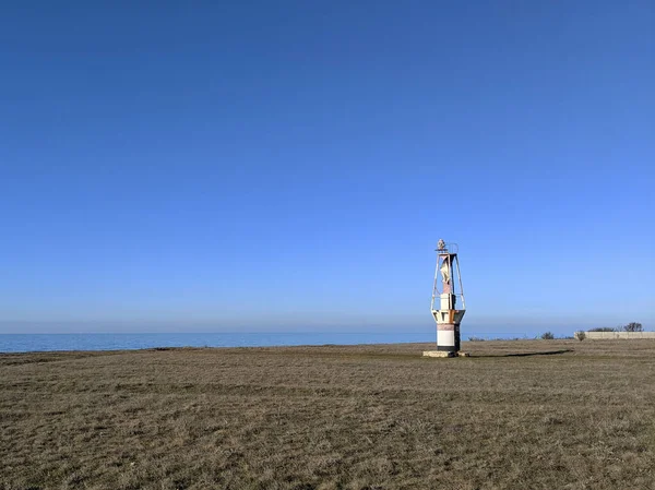 Vuurtoren Zwarte Zee Kustlijn Het Dorp Kacha Sevastopol Krim — Stockfoto