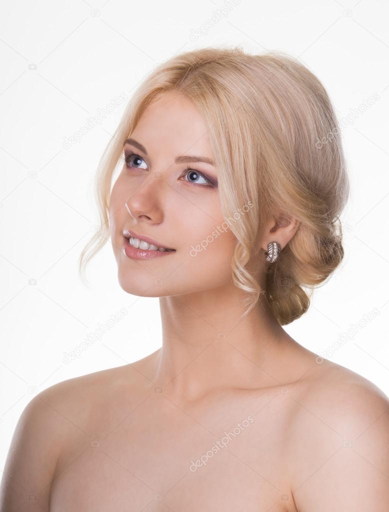 Smiling woman with blond hair