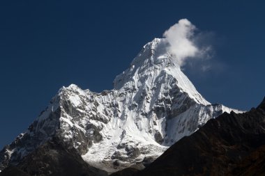 Peaks of mountain tops in the Himalayas in Nepal clipart
