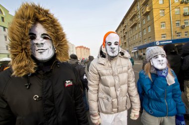 Moskova, Rusya - 4 Şubat 2012. Hükümet karşıtı muhalefet ra