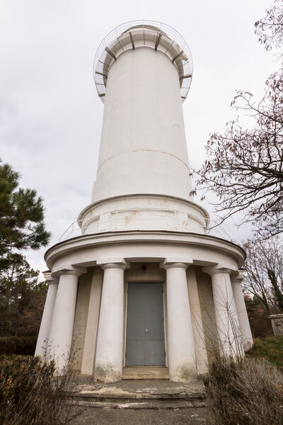 Old building of small telescope in the Crimea in the autumn