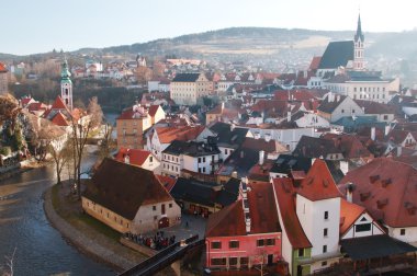 Cesky Krumlov Panoraması güneşli bir günde