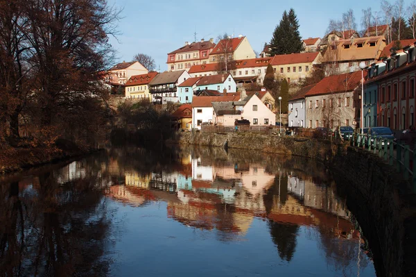 Panorama di Cesky Krumlov in una giornata di sole — Foto Stock