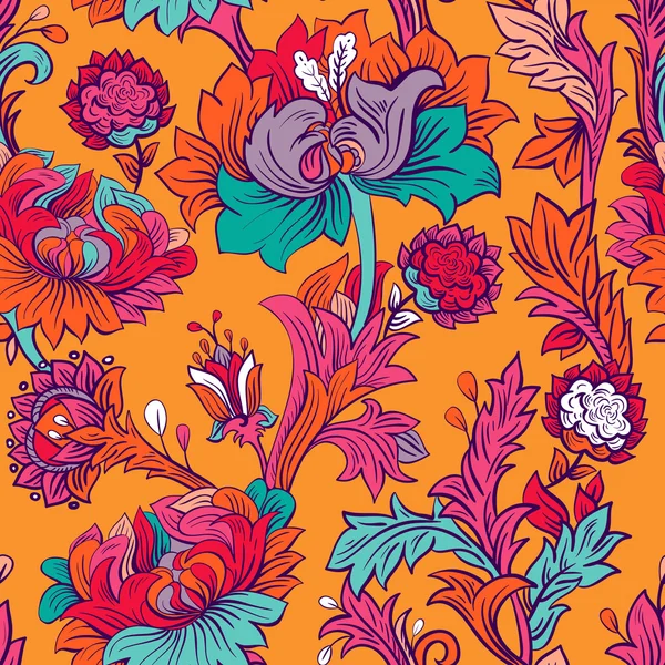 Patrón floral inconsútil colorido — Vector de stock